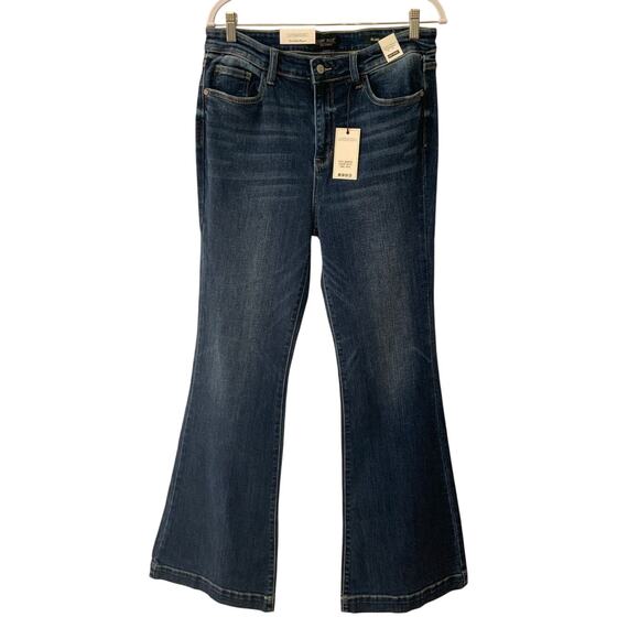 Judy Blue High Waist Classic Contrast Flare Denim - Picture 1 of 8